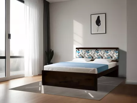 Mosaic Solid Wood Queen Size Double Bed